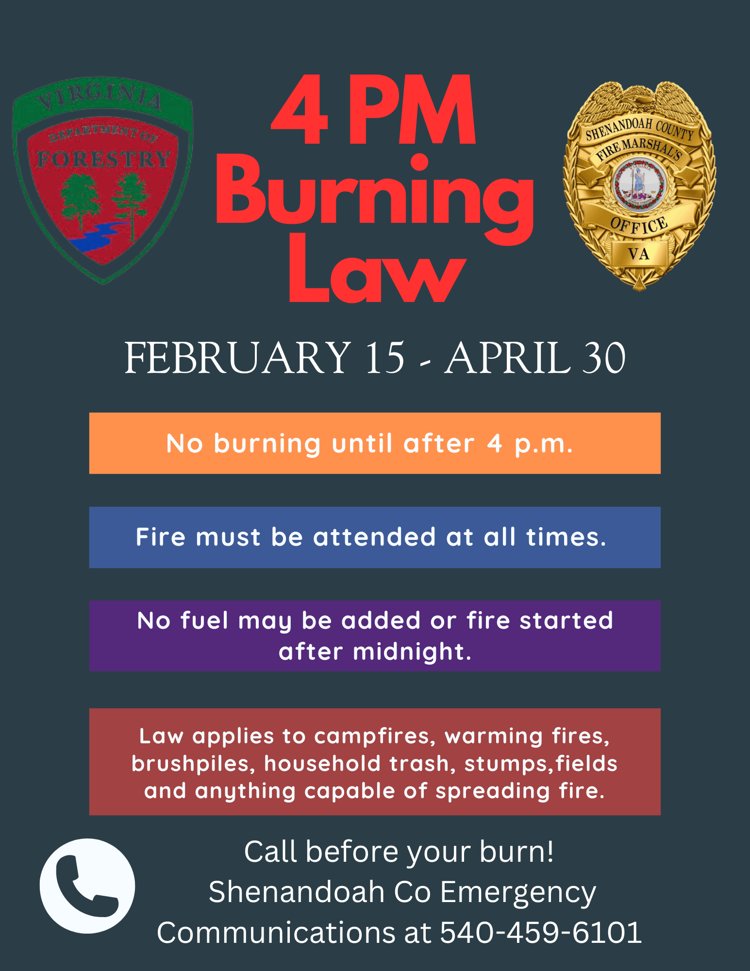 4 p.m. burn law