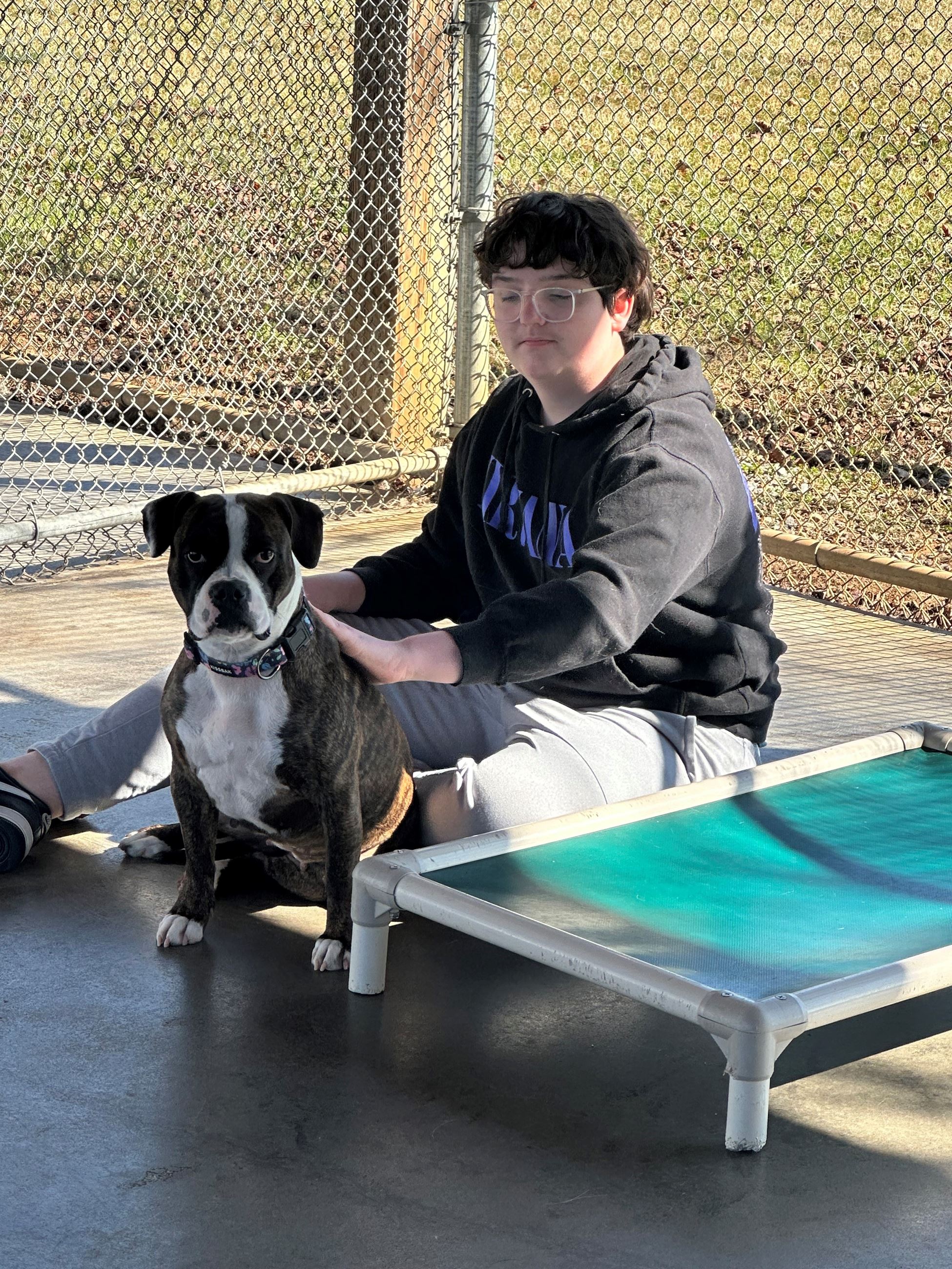 Isaac and Millie enjoying a nice afternoon